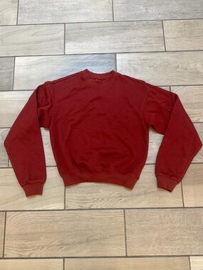 SKIMS Cotton Fleece Classic Crewneck Sweatshirt Oxblood Red